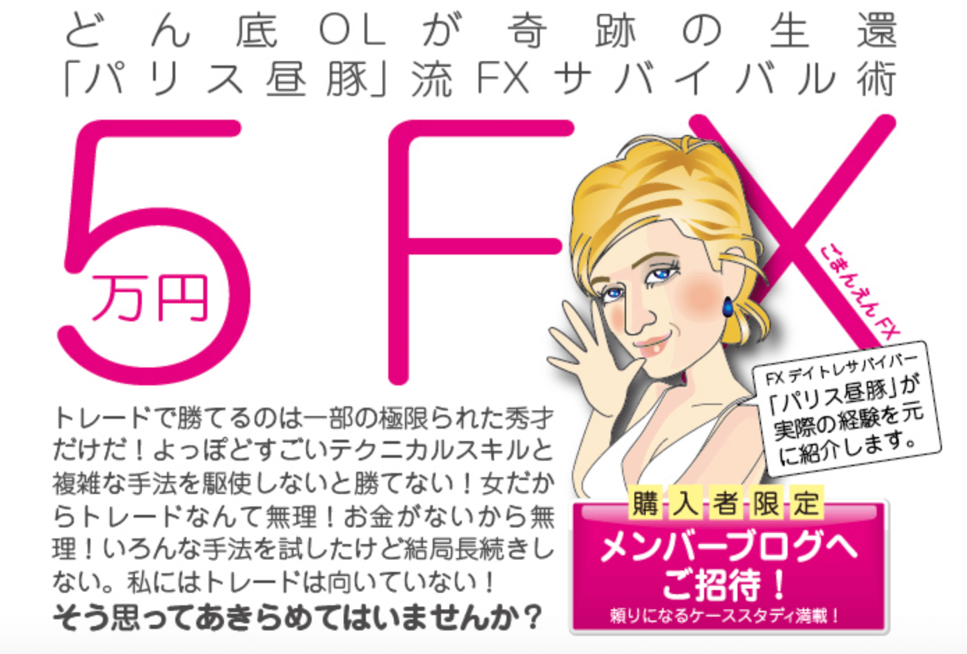 パリス昼豚の５万円ｆｘ豪華特典付き評判口コミ感想レビュー インターネットビジネスで自由を叶える起業経営成功への道