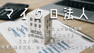 マイクロ法人完全ガイド：個人事業主とマイクロ法人の節税戦略、設立マニュアル、3大メリット、運営と管理、廃業手続き方法、知っておくべきリスクと対策までの全知識