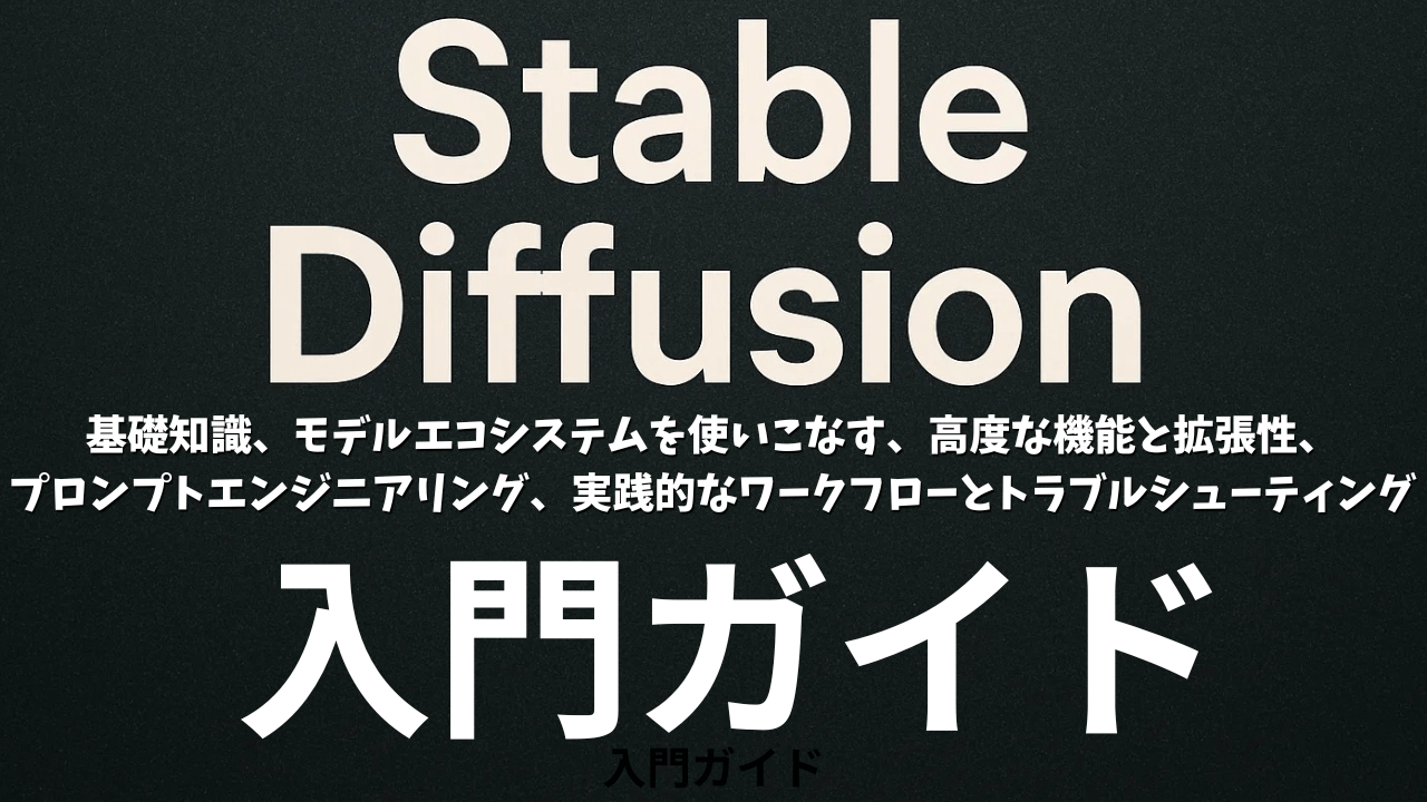 Stable Diffusion入門ガイド：基礎知識、実践入門ガイド、モデルエコシステムを使いこなす、 プロンプトエンジニアリング、 実践的なワークフローとトラブルシューティング